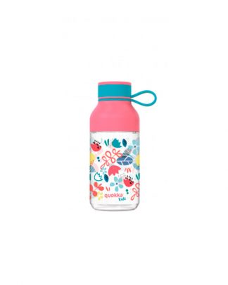 quokka-kids-botella-tritan-ice-con-colgador-flowers-430-ml